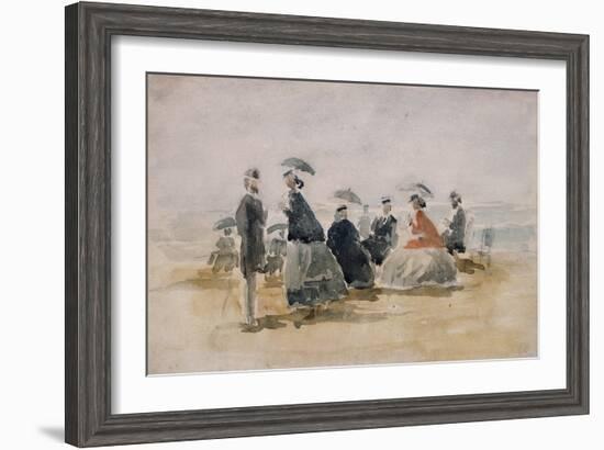 Les Crinolines, 1865-Eug?ne Boudin-Framed Giclee Print