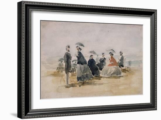 Les Crinolines, 1865-Eug?ne Boudin-Framed Giclee Print