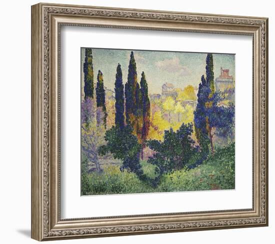 Les Cyprès à Cagnes-Henri Edmond Cross-Framed Art Print