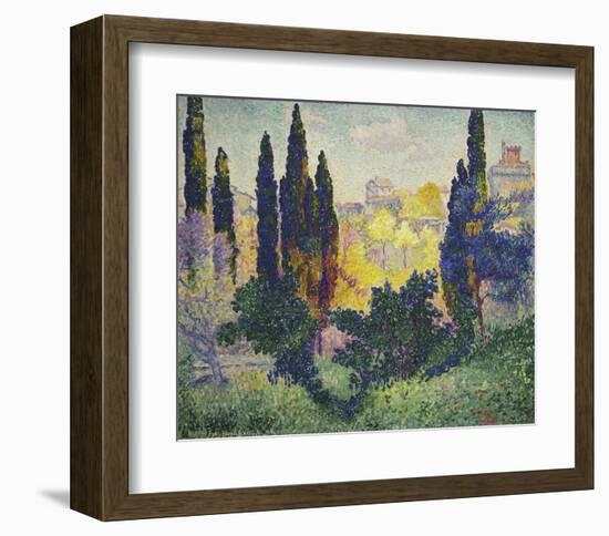 Les Cyprès à Cagnes-Henri Edmond Cross-Framed Art Print