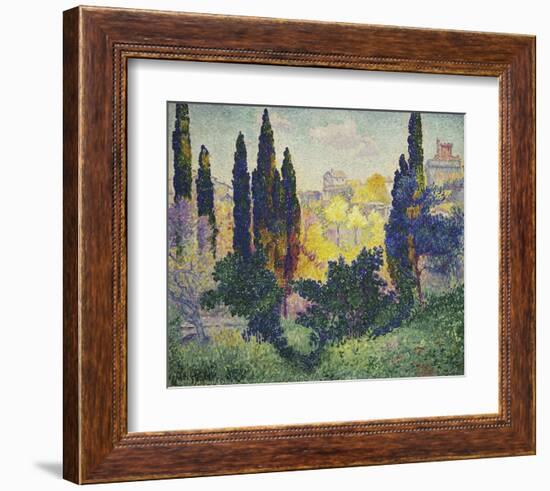 Les Cyprès à Cagnes-Henri Edmond Cross-Framed Art Print