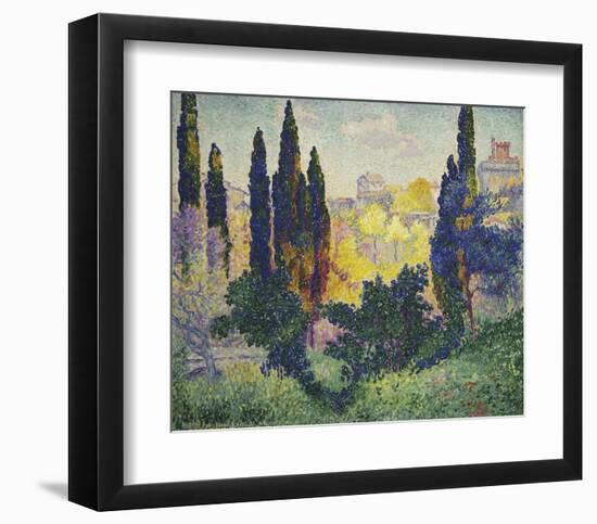 Les Cyprès à Cagnes-Henri Edmond Cross-Framed Art Print