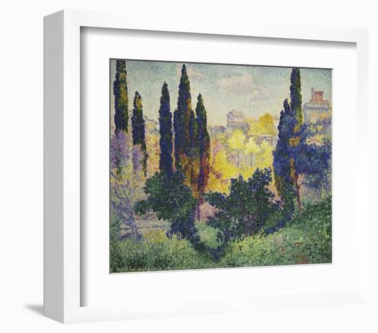 Les Cyprès à Cagnes-Henri Edmond Cross-Framed Art Print