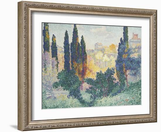 Les cyprès à Cagnes-Henri Edmond Cross-Framed Giclee Print