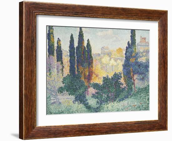 Les cyprès à Cagnes-Henri Edmond Cross-Framed Giclee Print