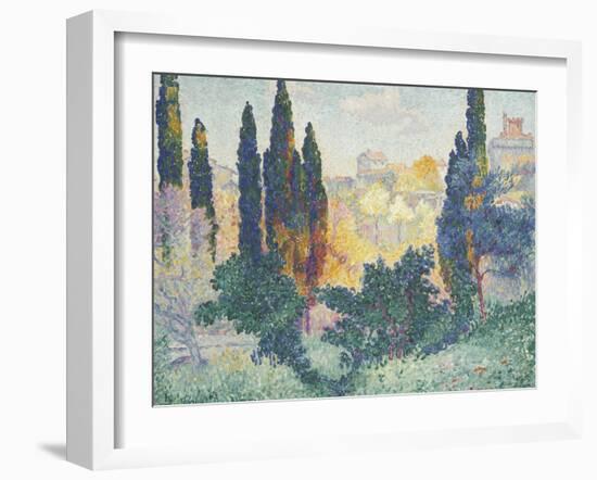 Les cyprès à Cagnes-Henri Edmond Cross-Framed Giclee Print