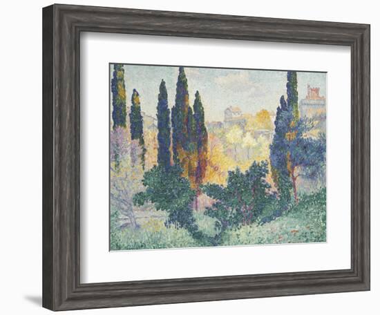 Les cyprès à Cagnes-Henri Edmond Cross-Framed Giclee Print