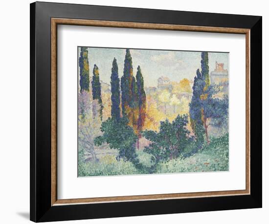 Les cyprès à Cagnes-Henri Edmond Cross-Framed Giclee Print