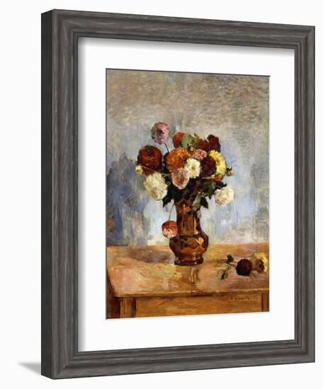 Les Dahlias, 1885-Paul Gauguin-Framed Giclee Print