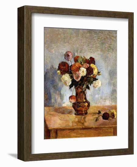 Les Dahlias, 1885-Paul Gauguin-Framed Giclee Print