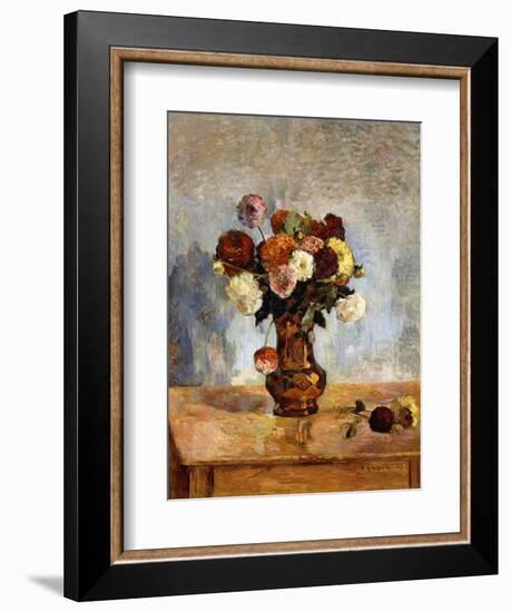 Les Dahlias, 1885-Paul Gauguin-Framed Giclee Print