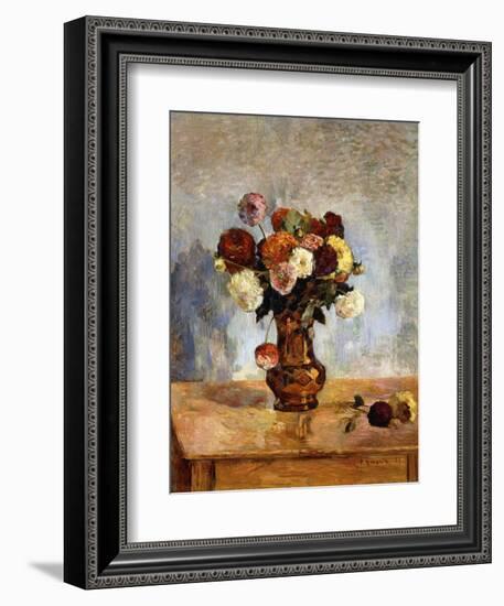 Les Dahlias, 1885-Paul Gauguin-Framed Giclee Print