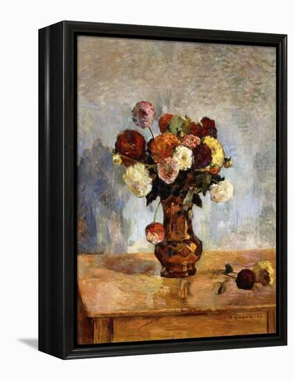 Les Dahlias, 1885-Paul Gauguin-Framed Premier Image Canvas