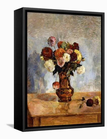 Les Dahlias, 1885-Paul Gauguin-Framed Premier Image Canvas