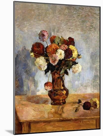 Les Dahlias, 1885-Paul Gauguin-Mounted Giclee Print