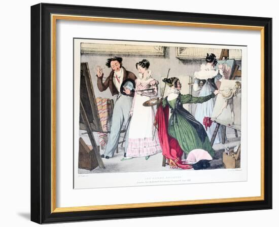 Les Dames Artistes, Published by Rodwell and Martin, 1820-John James Chalon-Framed Giclee Print