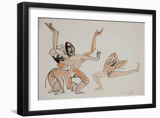 Les Damoiselles D'Avignon 11, 1988 (ink and acrylic on paper)-Ralph Steadman-Framed Giclee Print