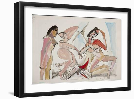 Les Damoiselles D'Avignon 22, 1988 (ink and acrylic on paper)-Ralph Steadman-Framed Giclee Print