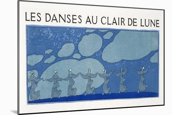Les Danses Au Clair De Lune, Illustration from Les Chansons De Bilitis, by Pierre Louys, Pub. 1922-Georges Barbier-Mounted Giclee Print