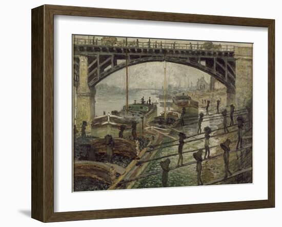 Les Déchargeurs de charbon-Claude Monet-Framed Giclee Print