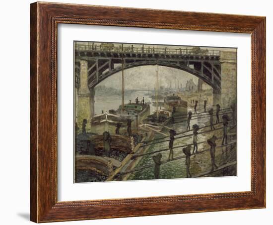 Les Déchargeurs de charbon-Claude Monet-Framed Giclee Print