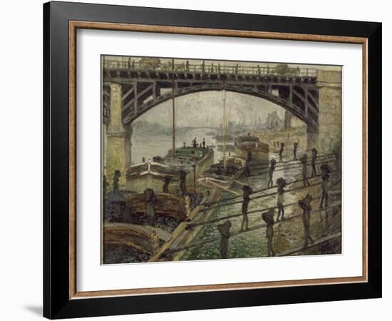 Les Déchargeurs de charbon-Claude Monet-Framed Giclee Print