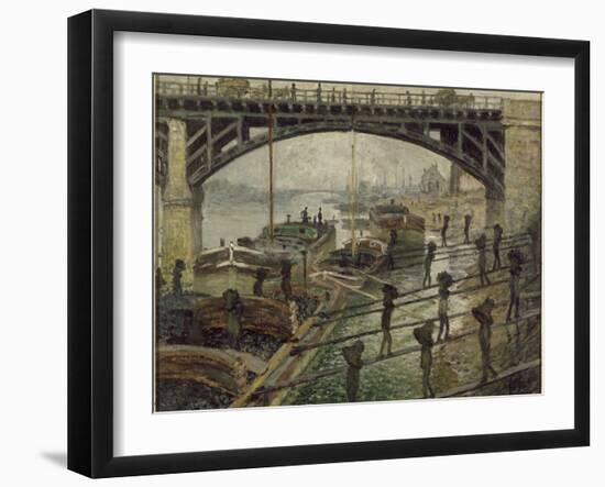 Les Déchargeurs de charbon-Claude Monet-Framed Giclee Print