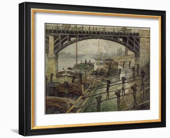 Les Déchargeurs de charbon-Claude Monet-Framed Giclee Print