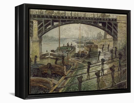 Les Déchargeurs de charbon-Claude Monet-Framed Premier Image Canvas
