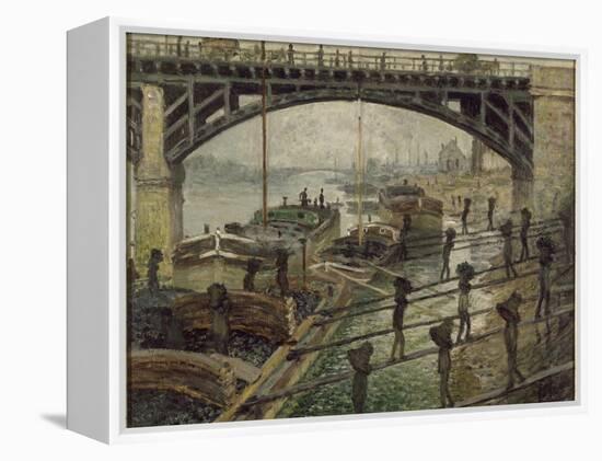 Les Déchargeurs de charbon-Claude Monet-Framed Premier Image Canvas