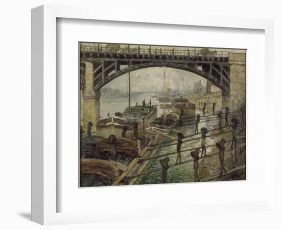 Les Déchargeurs de charbon-Claude Monet-Framed Giclee Print