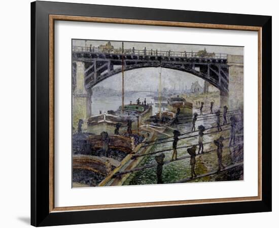 Les déchargeurs de charbon-Claude Monet-Framed Giclee Print