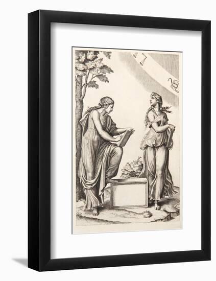 Les deux femmes au Zodiaque-Marcantonio Raimondi-Framed Collectable Print