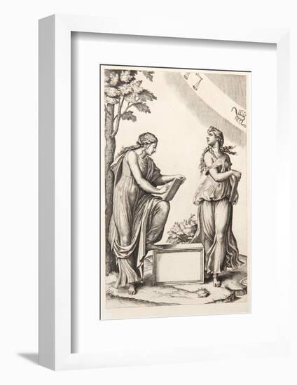 Les deux femmes au Zodiaque-Marcantonio Raimondi-Framed Collectable Print
