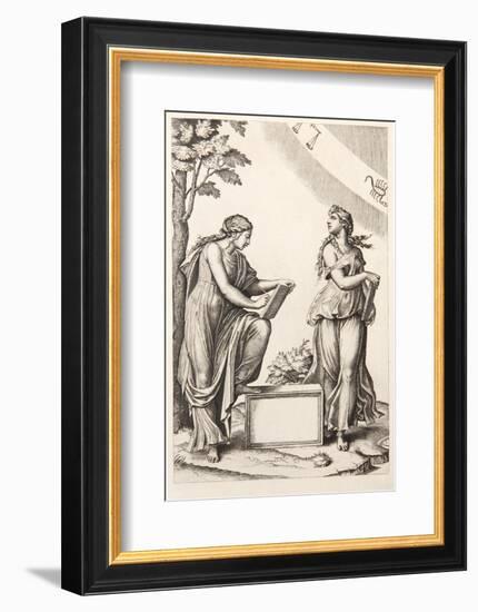 Les deux femmes au Zodiaque-Marcantonio Raimondi-Framed Collectable Print