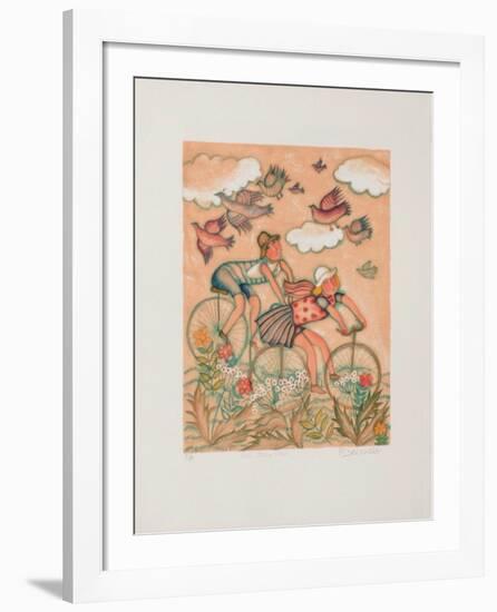 Les Deux Vélos-Françoise Deberdt-Framed Collectable Print