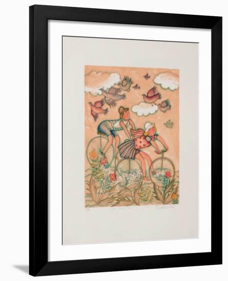 Les Deux Vélos-Françoise Deberdt-Framed Collectable Print