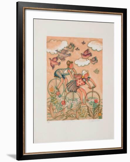 Les Deux Vélos-Françoise Deberdt-Framed Collectable Print