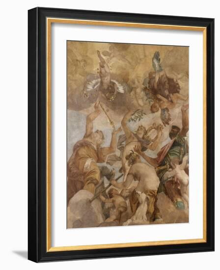 Les Dieux de l'Olympe : Jupiter, Apollon, Diane et Mars-Paolo Veronese-Framed Giclee Print