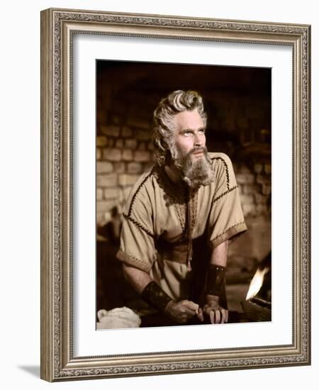 Les dix commandements (The ten Commandements) by CecilDeMille with Charlton Heston (Moise, Moses), -null-Framed Photo