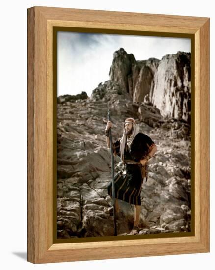 Les Dix Commandements THE TEN COMMANDMENTS by CecilBDeMille with Charlton Heston, 1956 (photo)-null-Framed Stretched Canvas