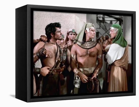 Les Dix Commandements THE TEN COMMANDMENTS by CecilBDeMille with John Derek, Charlton Heston and Vi-null-Framed Stretched Canvas
