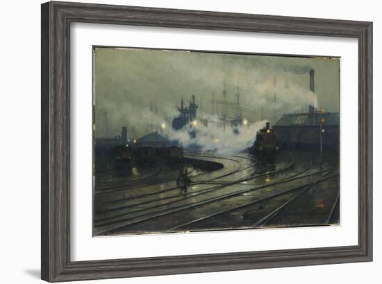 Les docks de Cardiff-Lionel Walden-Framed Giclee Print