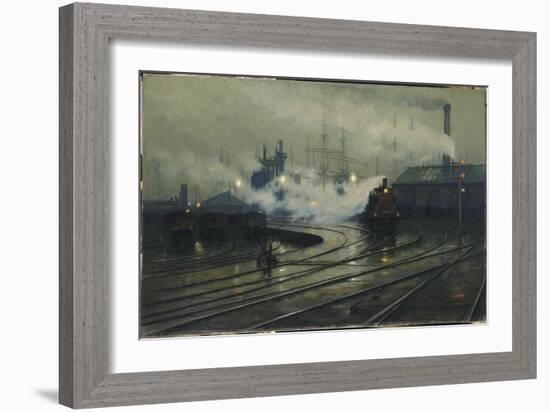 Les docks de Cardiff-Lionel Walden-Framed Giclee Print