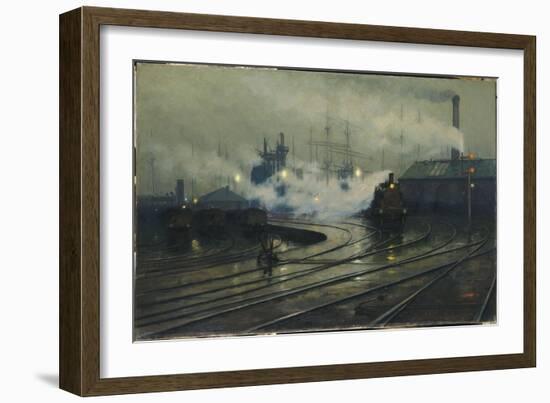 Les docks de Cardiff-Lionel Walden-Framed Giclee Print