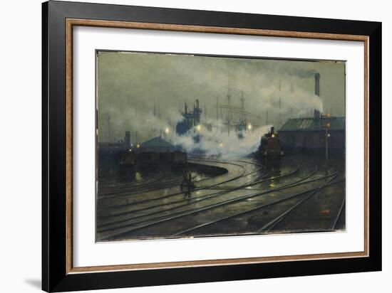 Les docks de Cardiff-Lionel Walden-Framed Giclee Print