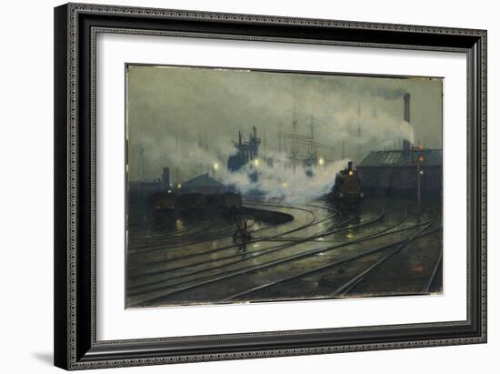 Les docks de Cardiff-Lionel Walden-Framed Giclee Print