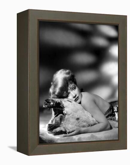 Les Ecumeurs THE SPOILERS by Ray Enright with Marlene Dietrich, 1942 (b/w photo)-null-Framed Stretched Canvas