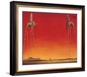 Les Eléphants-Salvador Dali-Framed Art Print