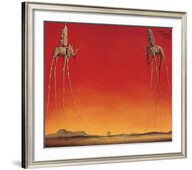 Les Eléphants-Salvador Dali-Framed Art Print